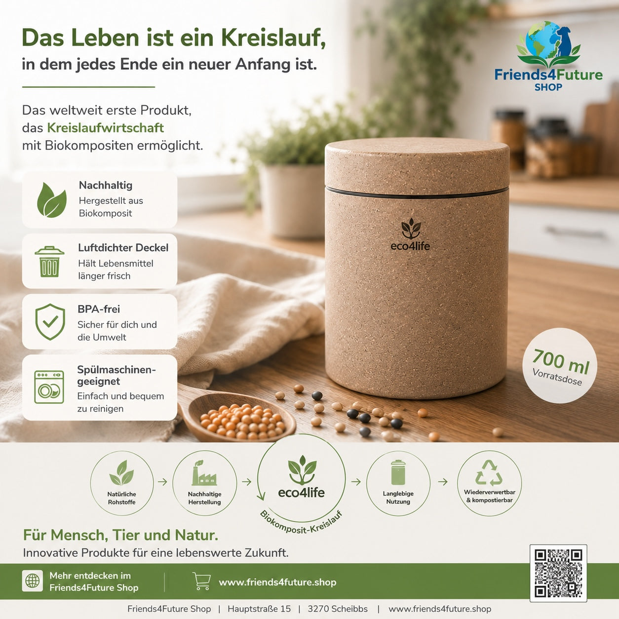 Vorratsdose mit luftdichtem Deckel 700 ml