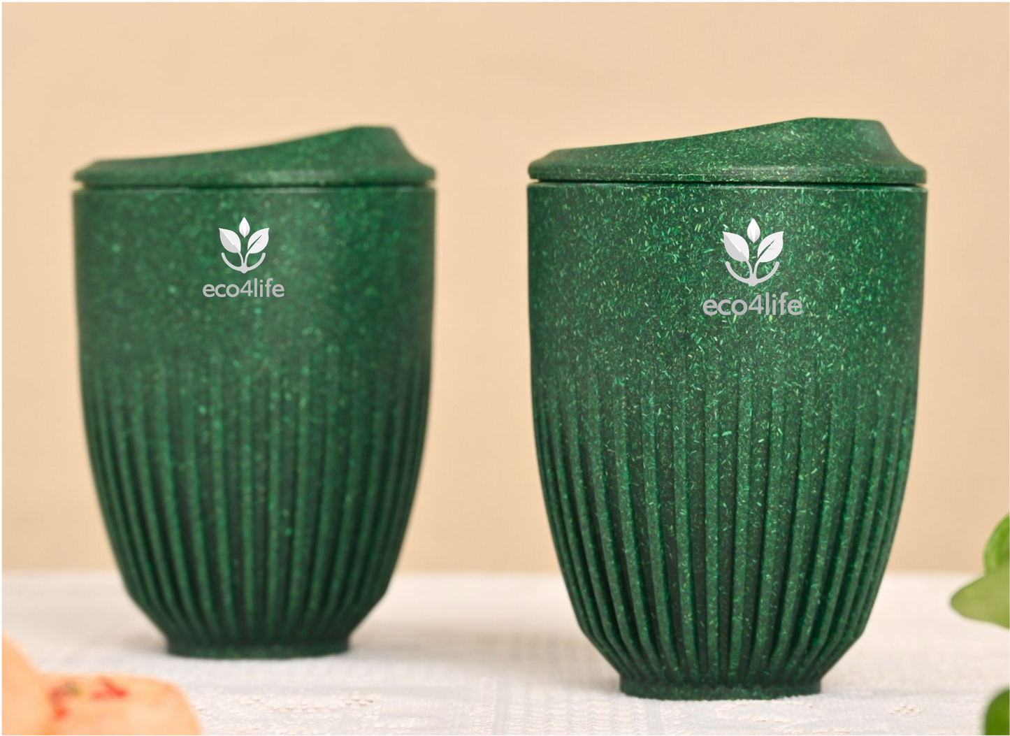 Retro Kaffeebecher mit Deckel 350 ml