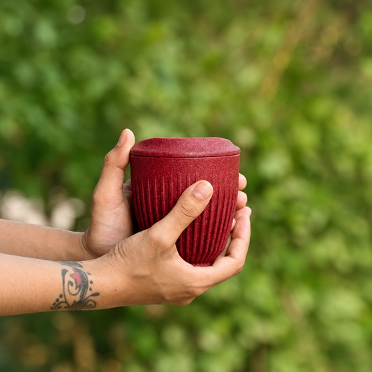Retro Kaffeebecher mit Deckel 250 ml, 1 Stk.