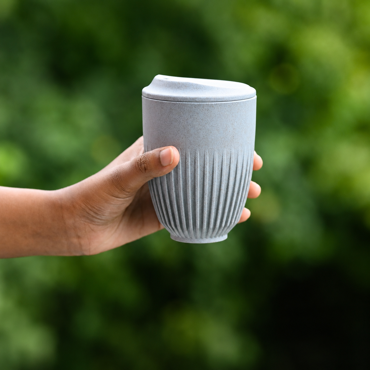 Retro Kaffeebecher mit Deckel 350 ml