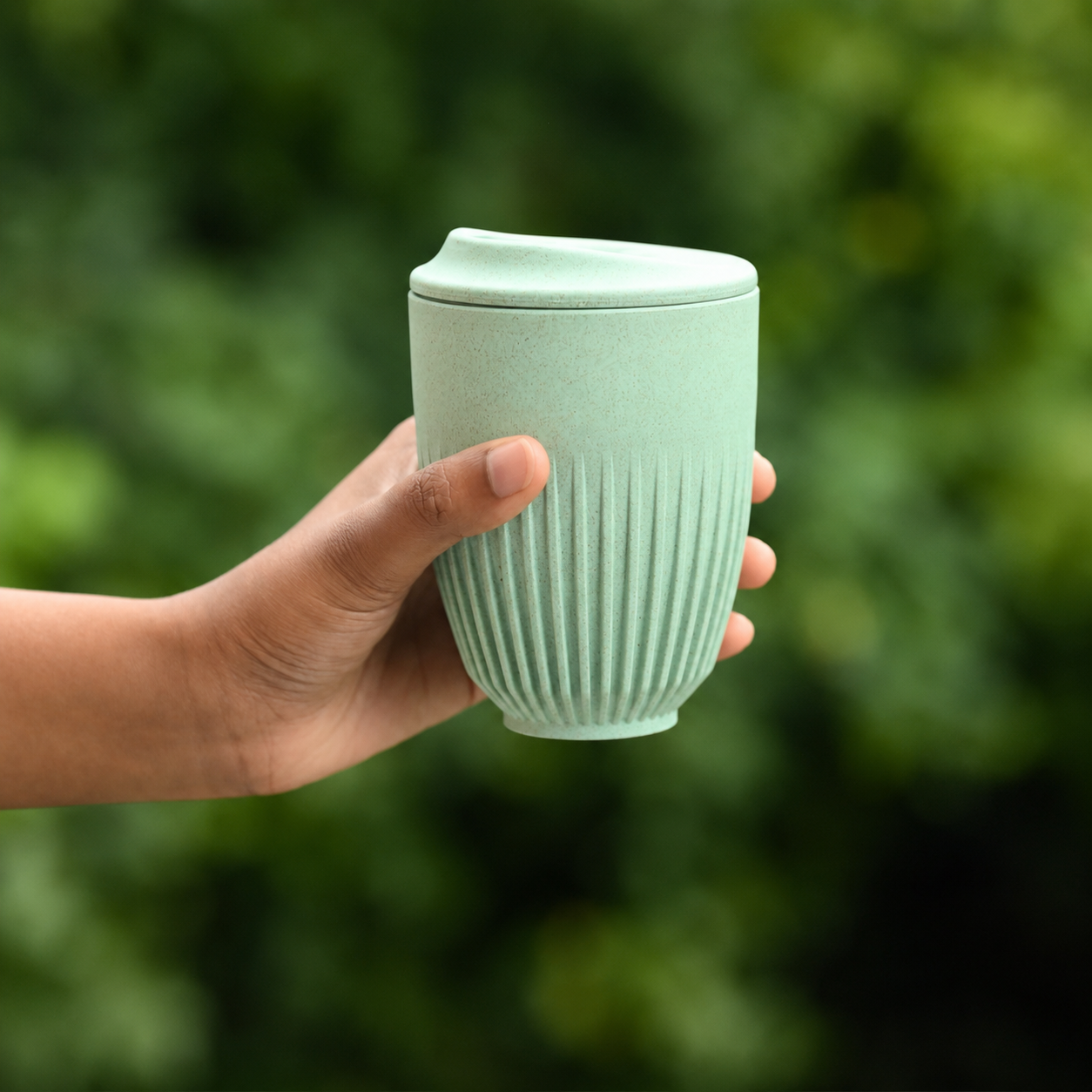 Retro Kaffeebecher mit Deckel 350 ml