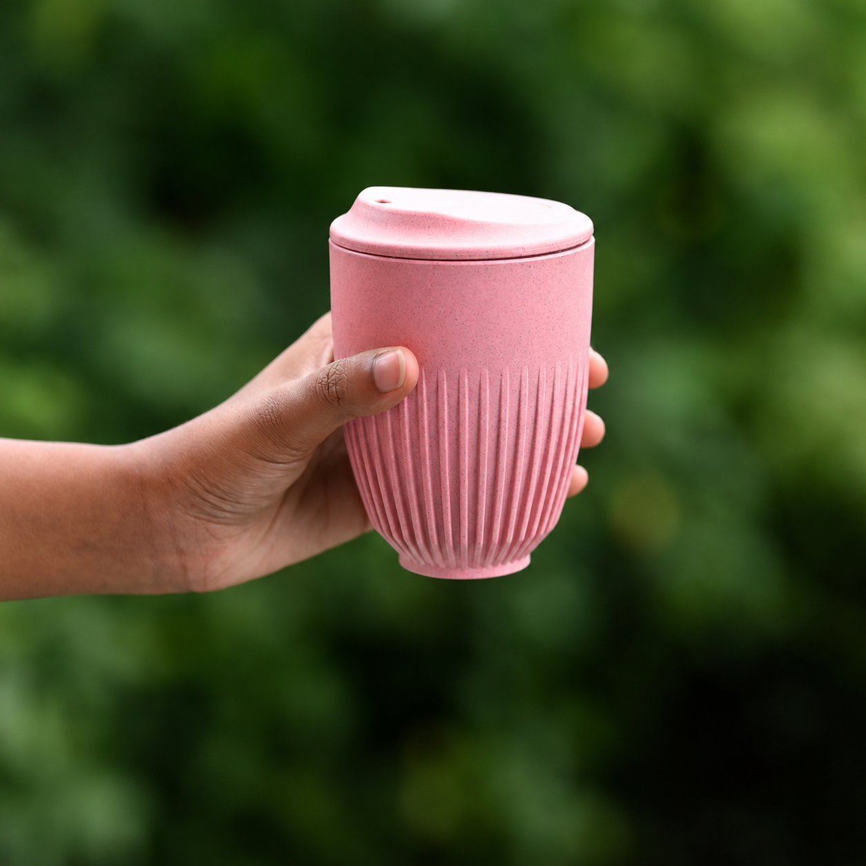 Retro Kaffeebecher mit Deckel 350 ml