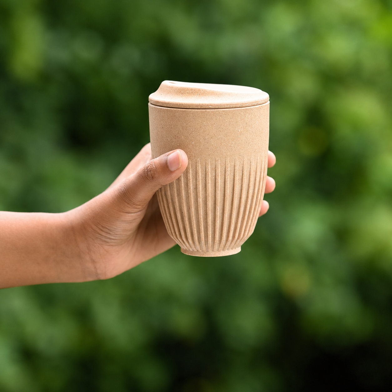 Retro Kaffeebecher mit Deckel 350 ml